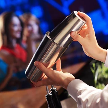 

New arrival 750ml / 600ml Stainless Steel Cocktail Shaker Cocktail Mixer Wine Drinking Boston Style Shaker For Party Bar Tool
