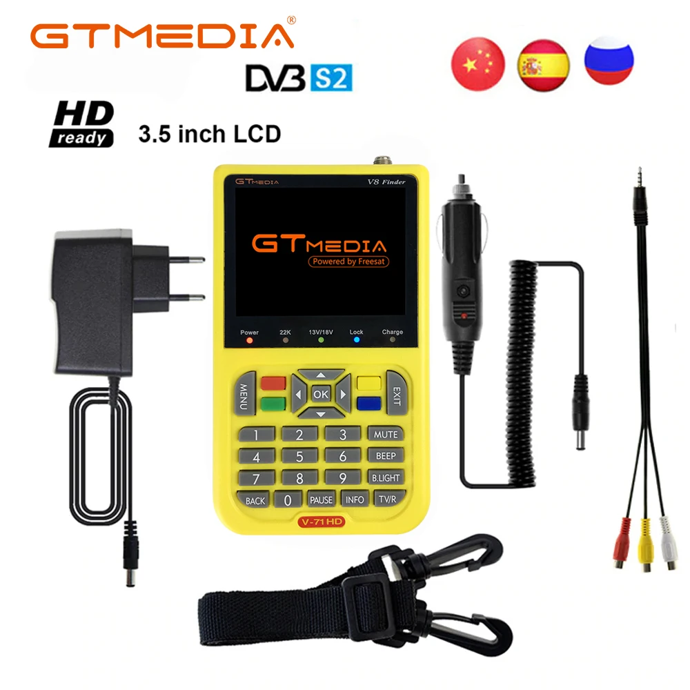 

GTMedia V8 Finder DVB-S2 High Definition Digital Satellite Finder MPEG-4 DVB S2 Satellite Meter Full 1080P FTA finder