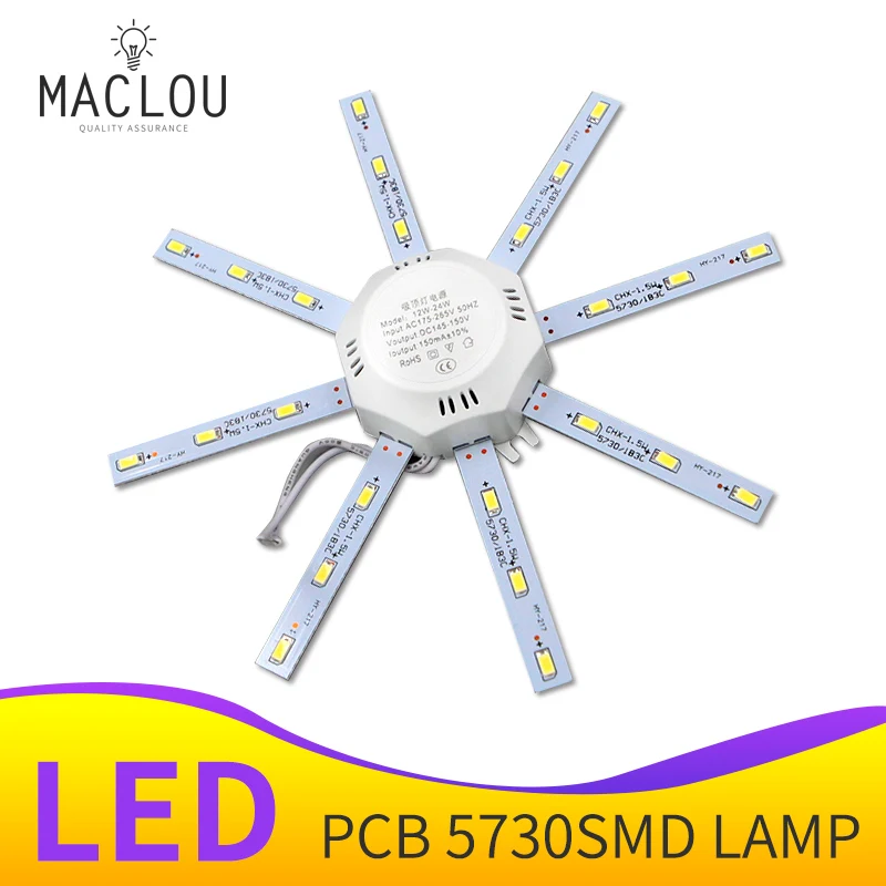 

LED Ceiling Lamp 12W 16W 24W 220V Octopus Light High Power PCB 5730SMD Cold White Energy Saving Bombillas Leds For Home Lighting