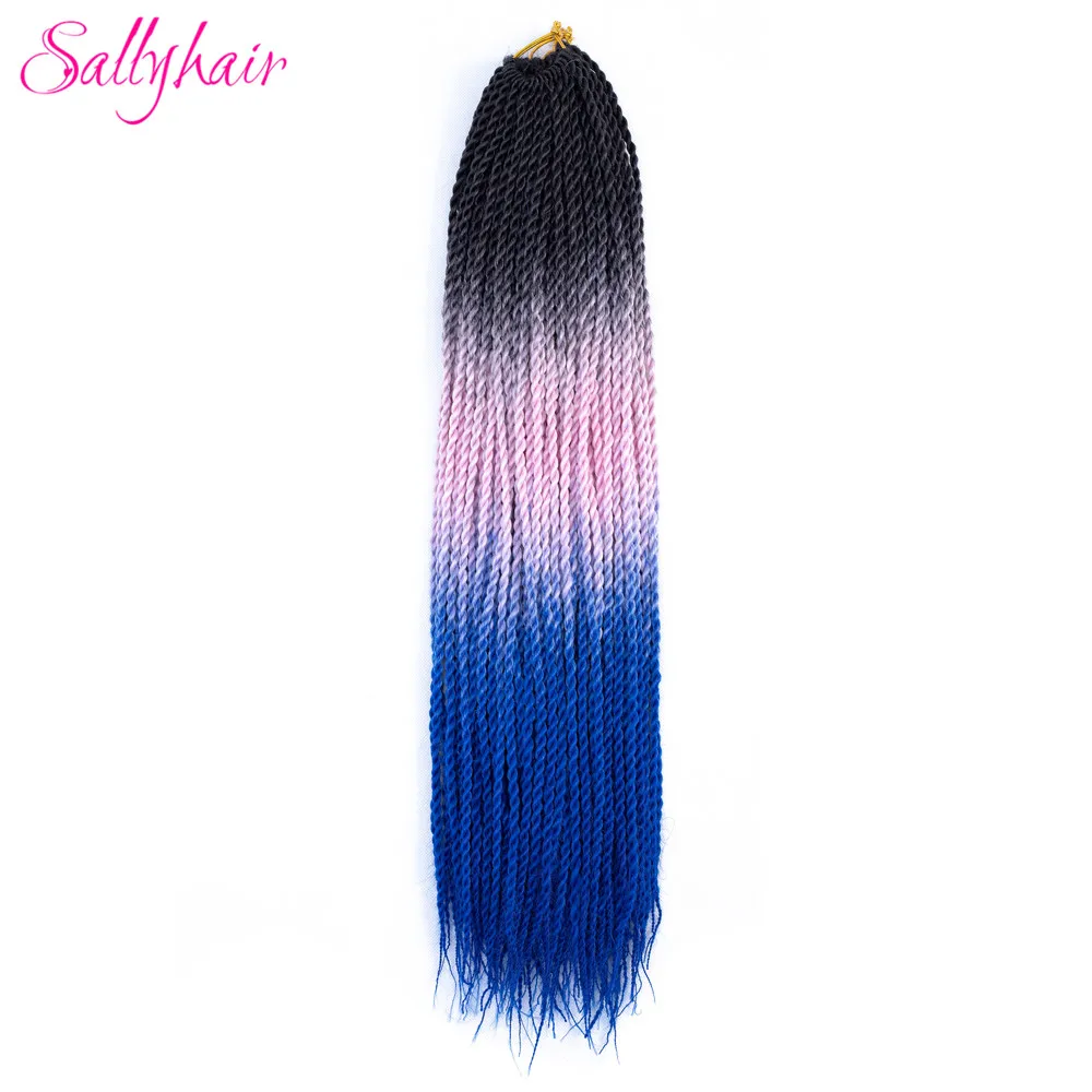 Sallyhair, 24 дюйма, 20 прядей, Омбре, цвет, сенегаль, закрученные косички, волосы для наращивания, высокая температура, синтетические, вязанные, косички - Цвет: NC/4HL