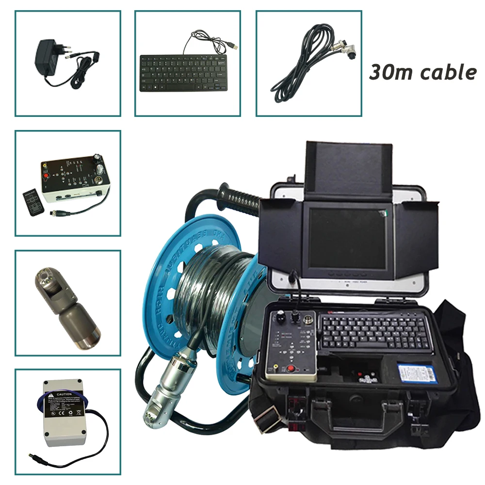Tube Video Borehole Inspection Underground Pipe Sewer Pan Tilt Pipelines Inspection Camerain