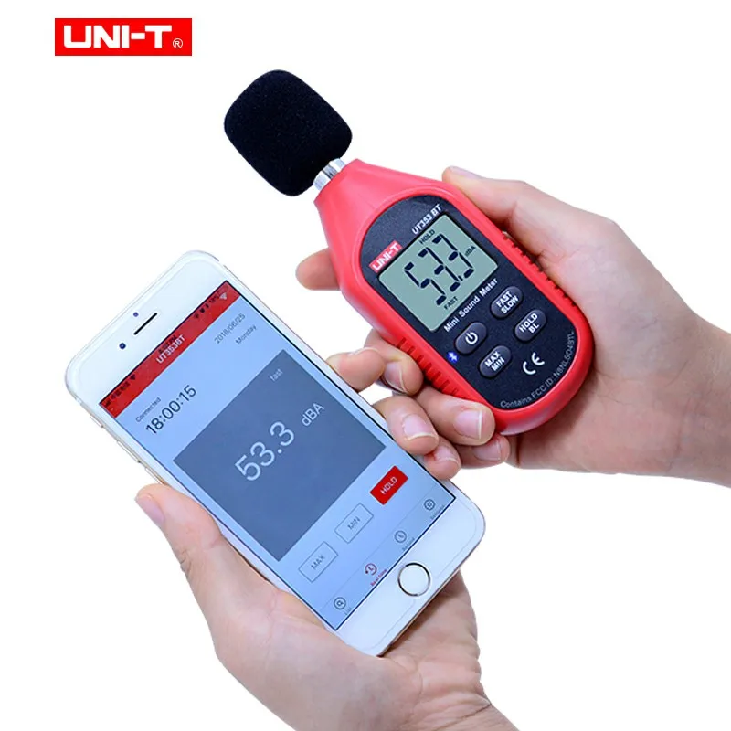Цифровой измеритель уровня звука UT353BT Bluetooth шума 30 130 дБ контроль звука|Шумомеры| |