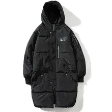 Зимняя куртка с хлопковой подкладкой, парка с капюшоном, мужское и женское утепленное плотное пальто средней длины, свободные мужские черные пальто, большие размеры 5XL