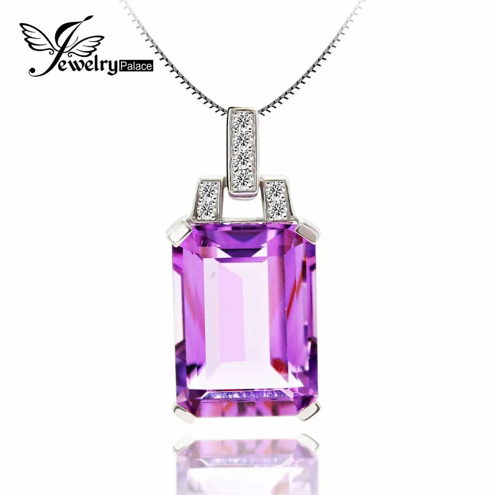 Women's Genuine Amethyst Pendant 925 Sterling Silver Pendant Attractive
