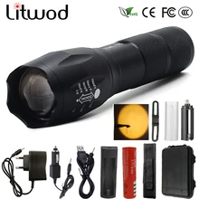 Litwod Z20A100 XM-L2 U3 white& yellow light led flashlight torch lamp aluminum waterproof zoom led portable light lanterna