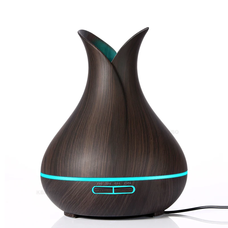 Pаспродажа 400 мл ультразвуковой увлажнитель аромат эфирного масла диффузор текстура древесины холодный туман увлажнитель ароматерапия диффузор с 7 цв...