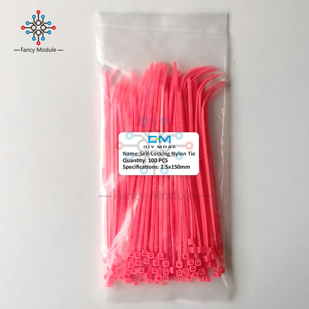 100 шт красочные нейлоновые кабельные маркерные стяжки, этикетки провода ремни, самоблокирующийся пластиковый нейлоновый кабель, 12 цветов 2,5*150 мм