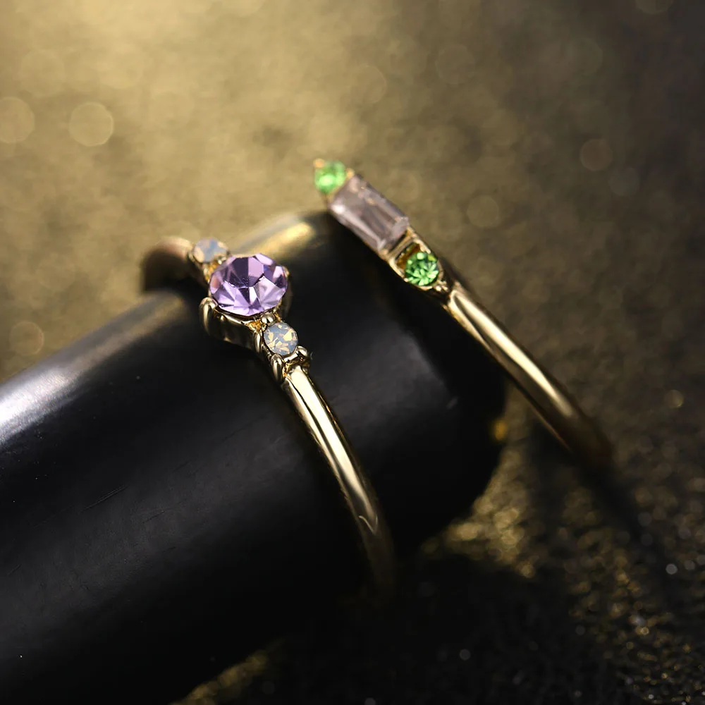 Four Women's Fantastic Crystal Zircon Rings-3