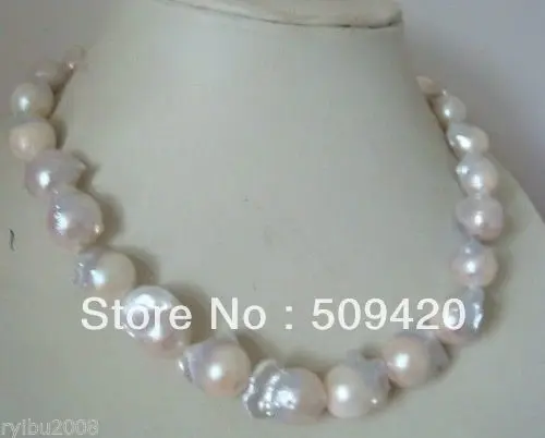 

~~ Free ShippingAAA 16-25mm beautiful sea white baroque pearl necklace 18inch