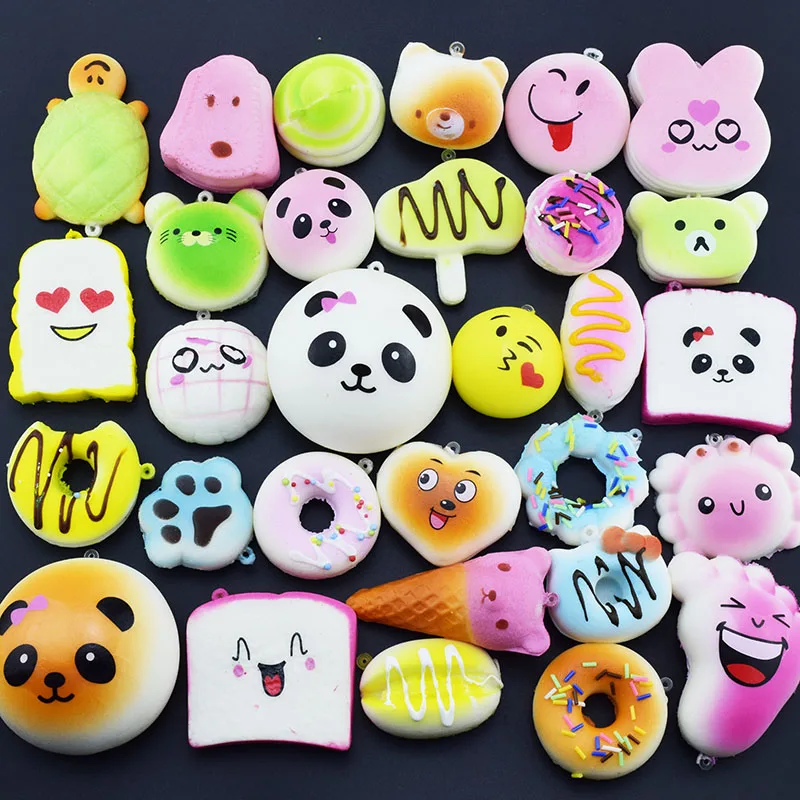 10 шт. Squishy Panda хлеб мороженое замедлить рост Милая многослойная булочки брелок