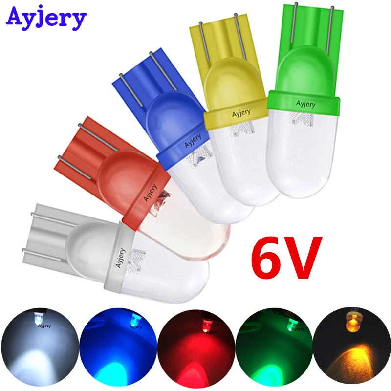 

AYJERY 6V 6.3V 2000pcs T10 Convex Lens Bulbs With Wedge Base For Dashboards Instrument Light DC 12V Mixed 5 Colors For Pinball