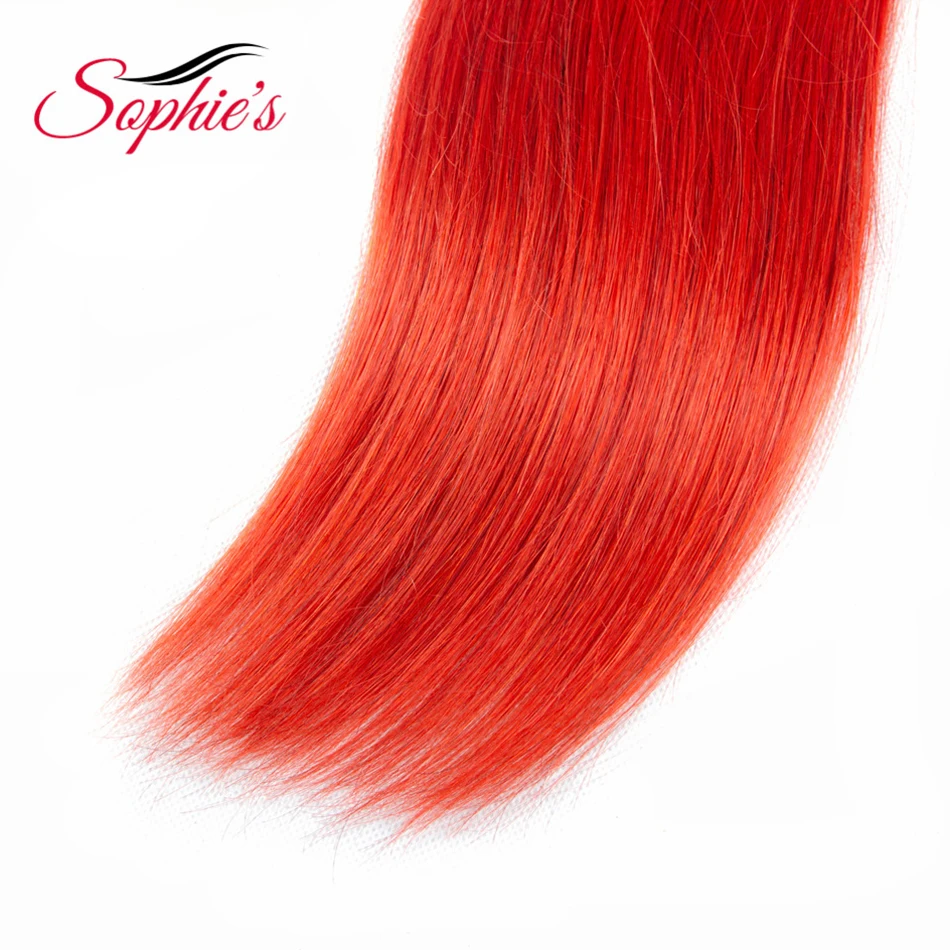 Sophie's Peruvian Human Hair Ombre Hair Bundles T1b/Red Color Straight Hair Bundles 1 Pc Deals Non Remy Hair Extension Sophie's Peruvian Human Hair Ombre Hair Bundles T1b/Red Color Straight Hair Bundles 1 Pc Deals Non Remy Hair Extension