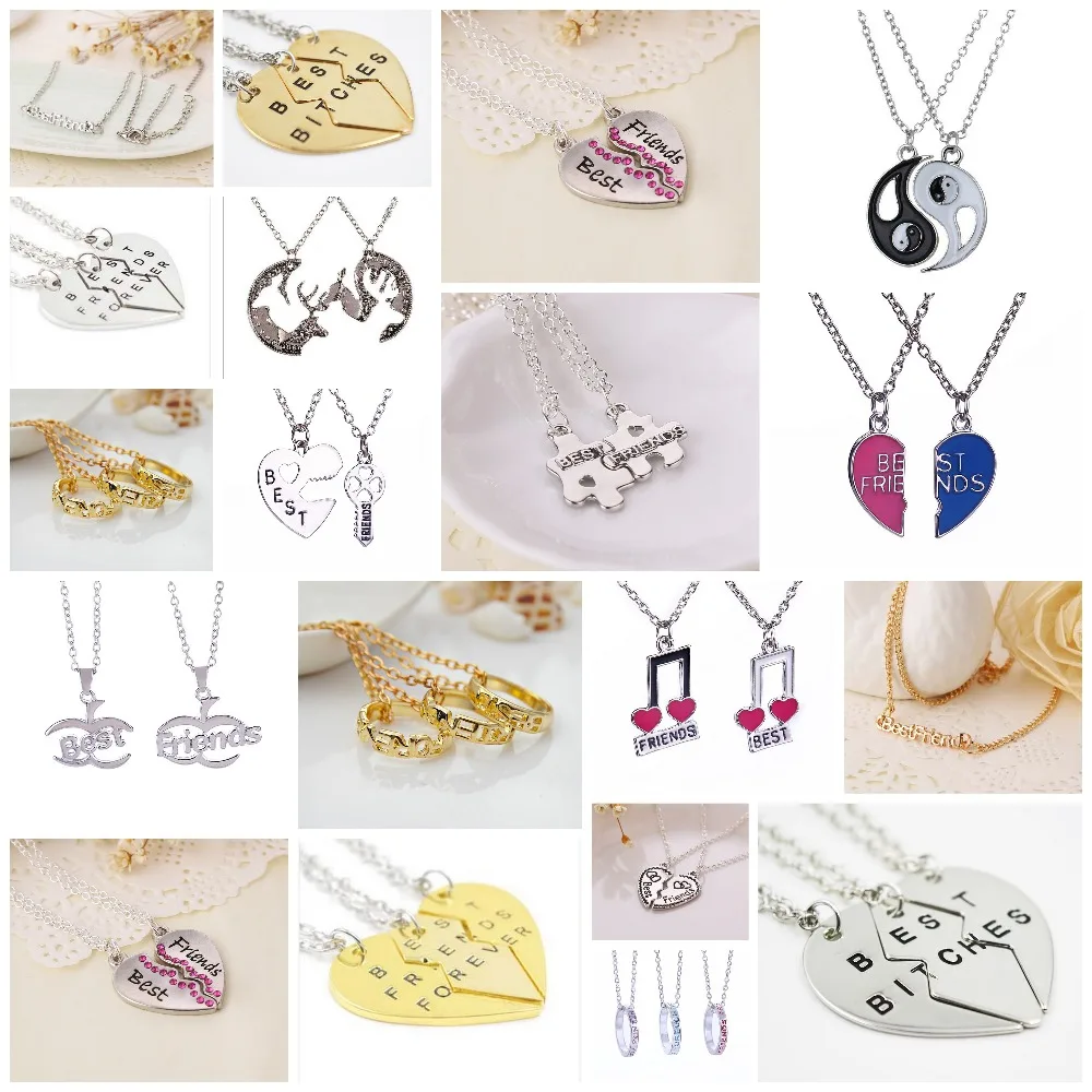 Hot cora o quebrado estilo 3 pe as e quatro partes pingente de colar melhor amigos