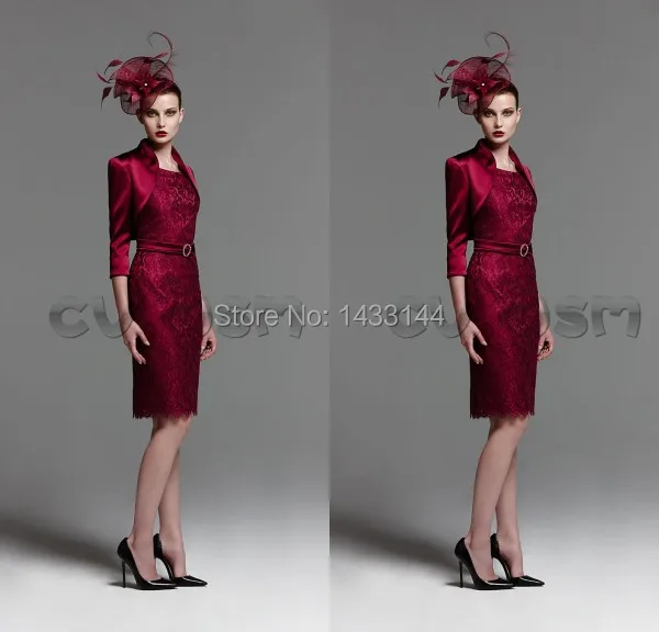 burgundy dress and jacket