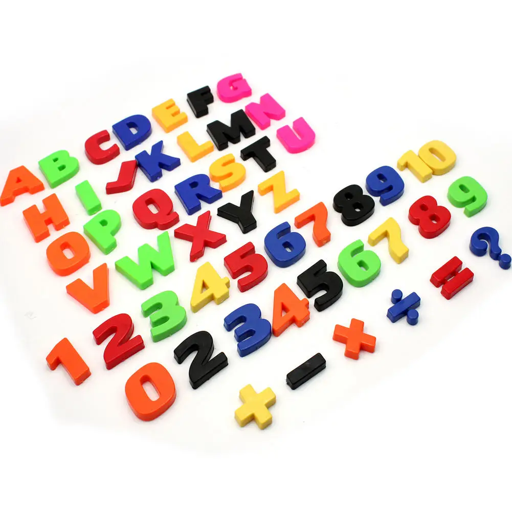 

52 PCS Colorful Teaching Magnetic Letters Numbers Fridge Early Learning Magnets Alphabet Cute Fridge Magnets for Kids