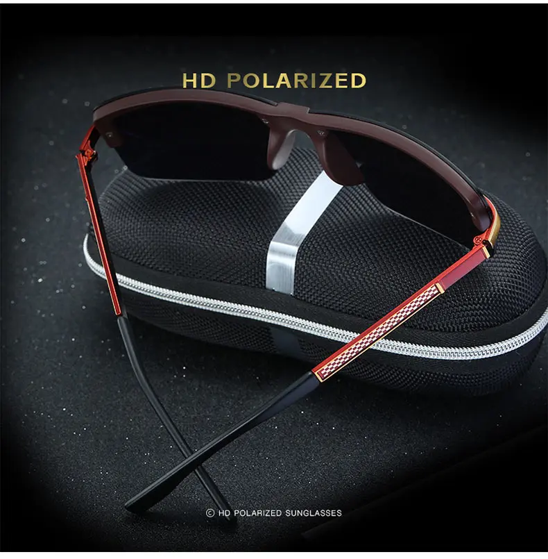 MINIMUM High Quality Half frame Square Sunglasses Women Polarized Men Sunglasses Sport Eyewear Driving Gold frame HD Polarized1 (5)