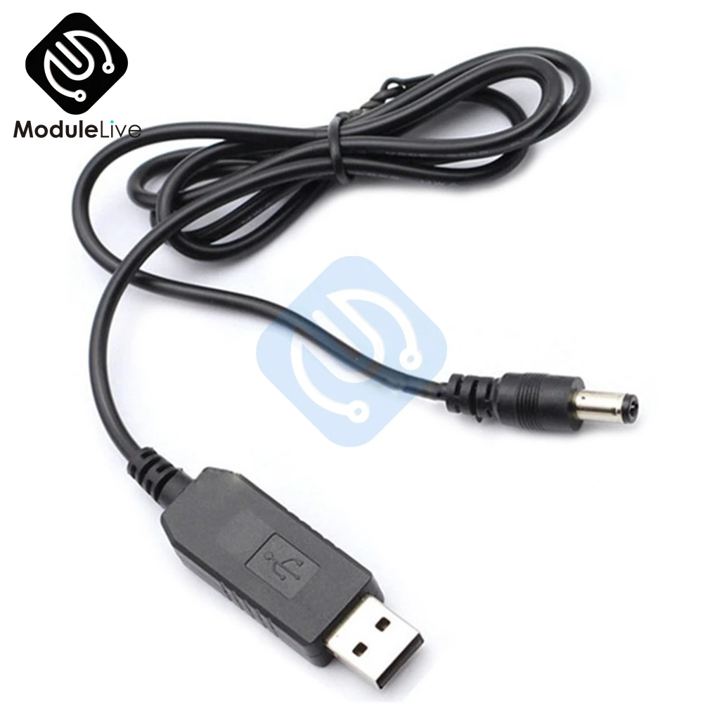 USB DC 5V к DC 12V повышающий кабель Модуль преобразователя 2,1x5,5 мм Штекерный разъем