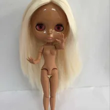 89f Совместное тела телесного цвета Блит куклы, черная кожа завод кукла подходит для DIY Изменить BJD игрушка для Обувь для девочек
