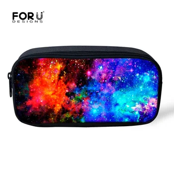 

FORUDESIGNS Vintage Make Up Cosmetic Bag Multicolor Galaxy Star Pen Pouch School Children Boys Girls Pencil Bag Makeup Holder