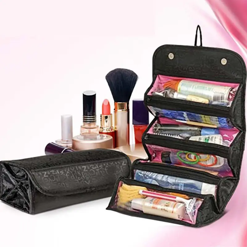 

Cosmetic Storage Bags Case Roll-up Cosmetic Make Up Case Organizer Pouch Toiletry Zip Jewelry Wash Bag