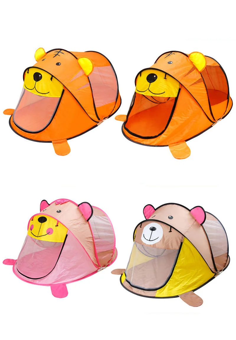 

Cartoon Animal Kids Tent Portable Tiger Children's Tent Outdoors Large Pop Up Toy Tents Indoor Nets Infant Ball Pool Play House