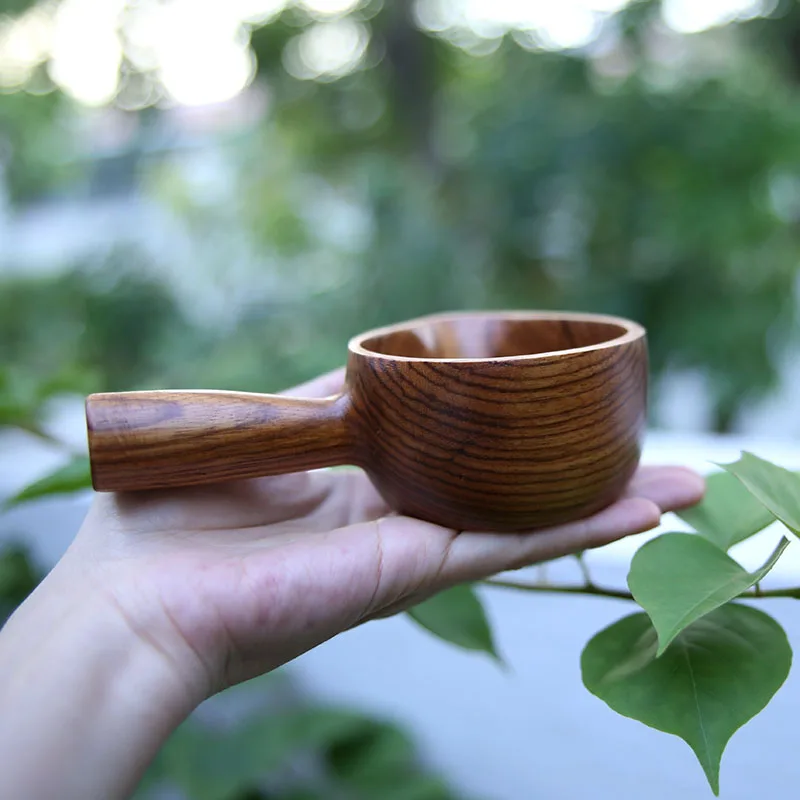 Винтажная деревянная чаша из акации в японском стиле с ручкой, миска для соуса, чайная ложка