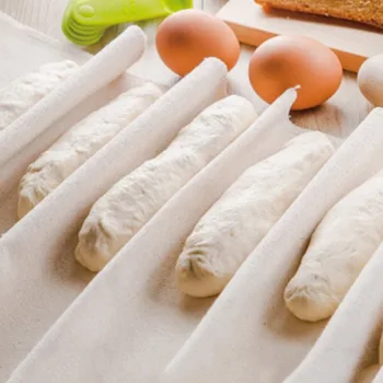 

Bread Baker Couche Proofing Cloth Pure Cotton Canvas Ultra-Thick Unstained Non-Bleached Foldable Couche For Baguettes