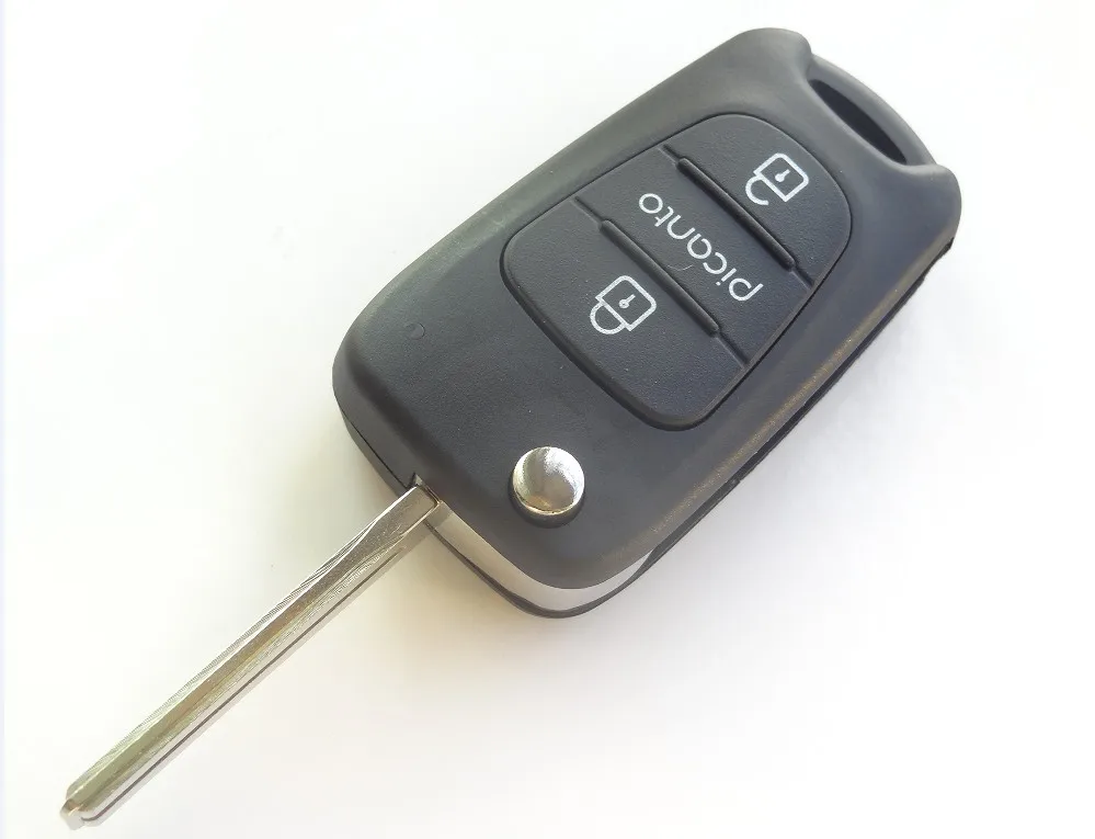 3 button Flip Key shell case Auto Key Blank Cover Fob uncut blade for