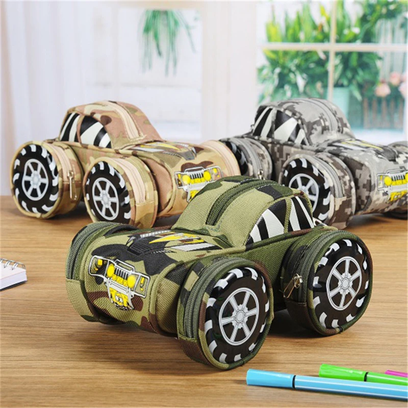Kawaii армейский Танк автомобиль пенал для карандашей ручек коробка сумка