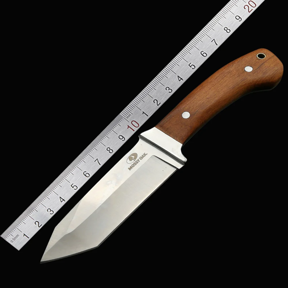DuoClang Открытый выживания Ножи 5Cr13Mov стали деревянной ручкой практика самообороны фиксированным лезвием нож изысканный