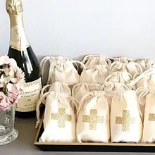 Золотой блестящий крест, свадебный набор от похмелья, ювелирные изделия, подарочные сумки для девичника, девичника, шампанского, вечерние, подарочные сумки