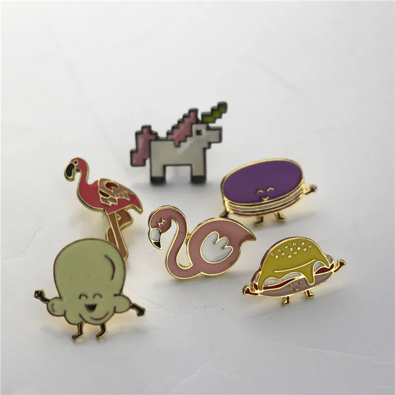 

2019 Japan and South Korea simple enamel Duck pony red-crowned crane girl fashion brooch badge pin