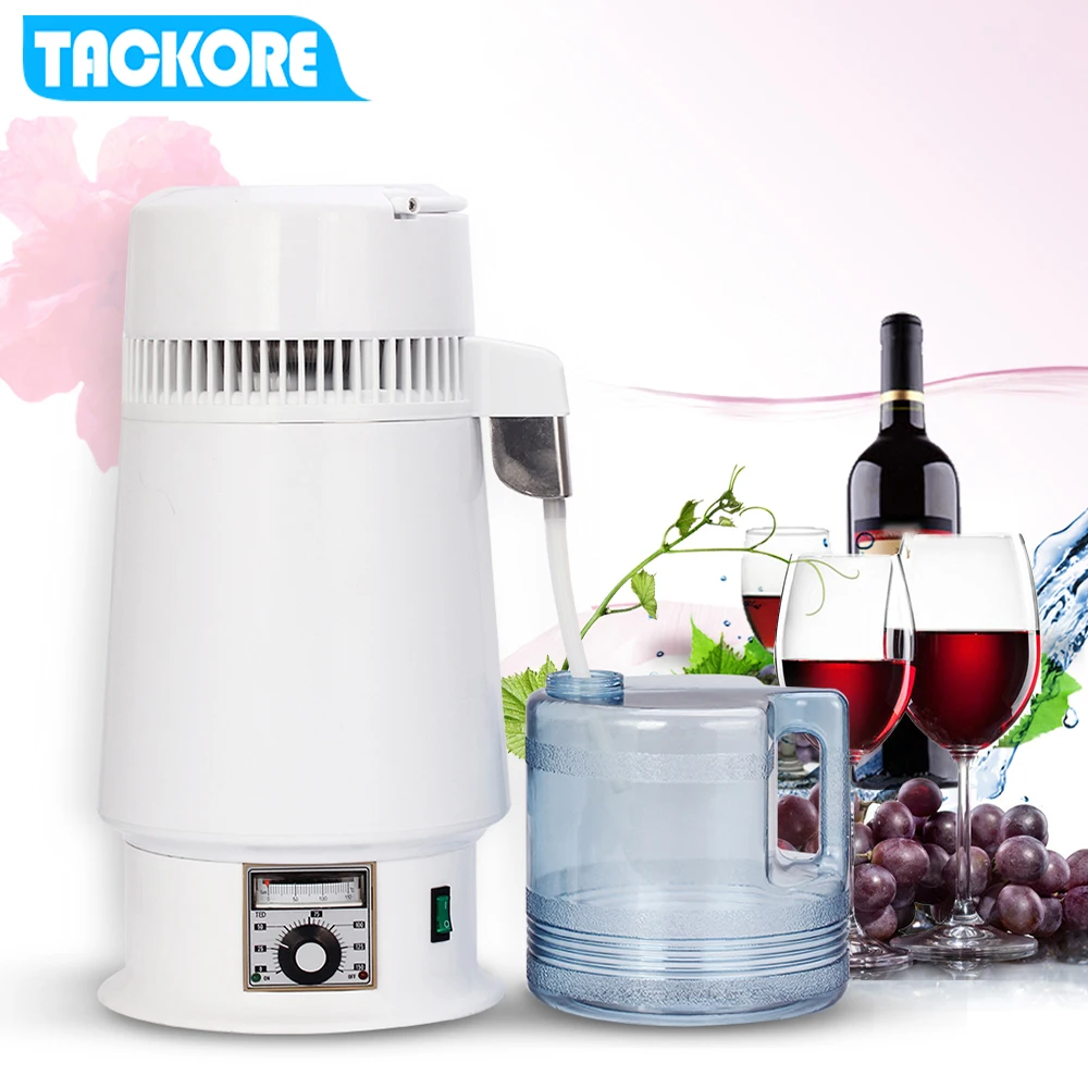 

Tackore Home Pure Water Distiller Stainless Steel Water Distiller Machine for Home Hospital Lab Office ure Water Distiller 4L