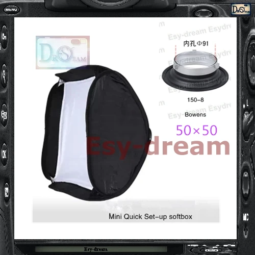50*50 Bowens складной быстросъемный софтбокс для фотостудии квадратный