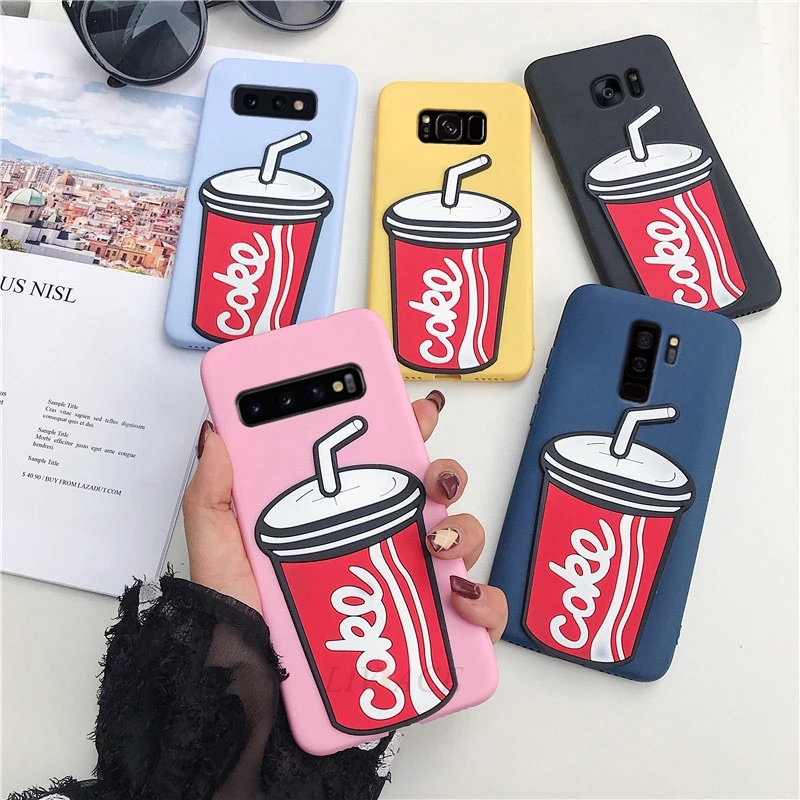

3D cola silicone case for samsung galaxy s10 plus s10E 5G s8 s9 plus s7 s6 edge note 9 8 5 cute soft tpu phone back cover fundas