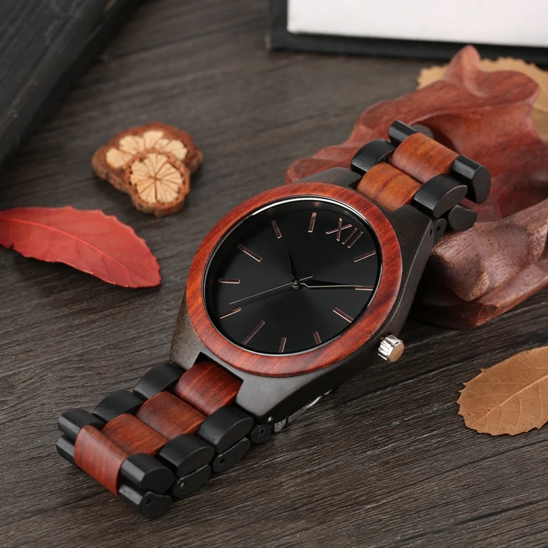 100% Handmade Bamboo Wooden Watches Men Quartz Sports Full Wood Bracelet Analog Wristwatch Gift Top Clock Relogio Masculino 2019 (3)