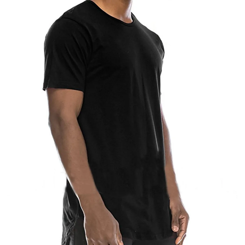 Tshirt 2019 Summer Men's Cotton T-Shirt Basic Crew Neck Hip Hop Solid Slim T-shirt Casual For Male Free Shipping | Мужская одежда