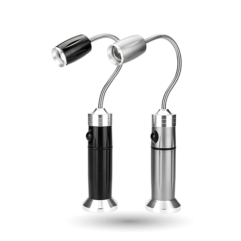 LED Portable Light Multifunctional Waterproof Working Lamp Magnetic Base Flexible Gooseneck Adjustable Focus Flashlight For BBQ