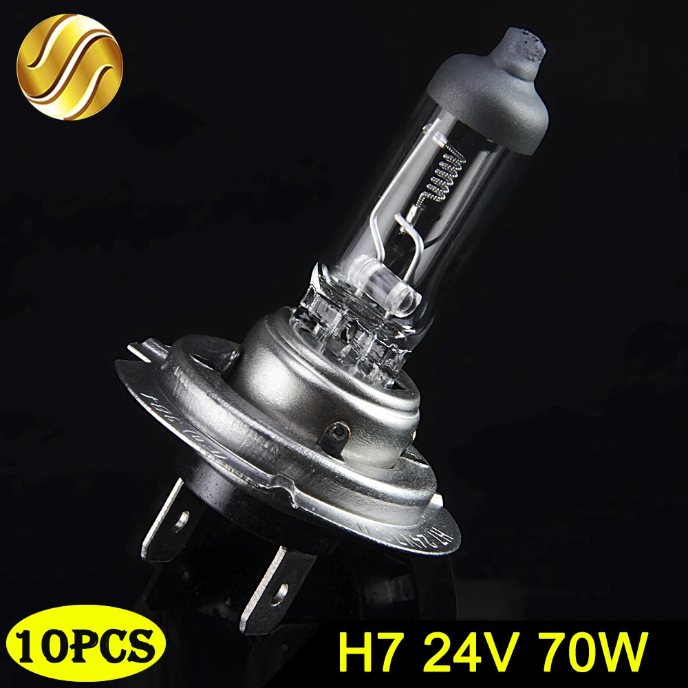 

Hippcron H7 24V 70W 10 PCS Clear Halogen Lamps 3800K Quartz Glass Car HeadLight Bulbs Truck Lights