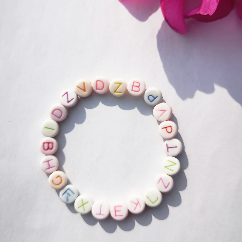 

2019 Fashion Letter Bracelet For Child Children Gift Acrylic Candy Color Star Heart Bracelets For Kid Jewelry