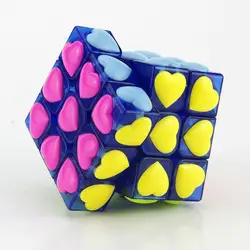 3 Цвета Новые 3 x3x3 Magic Cube три слоя Cube Puzzle игрушки Любовь прозрачный квадрат Скорость классический для обучения детей Игрушечные лошадки