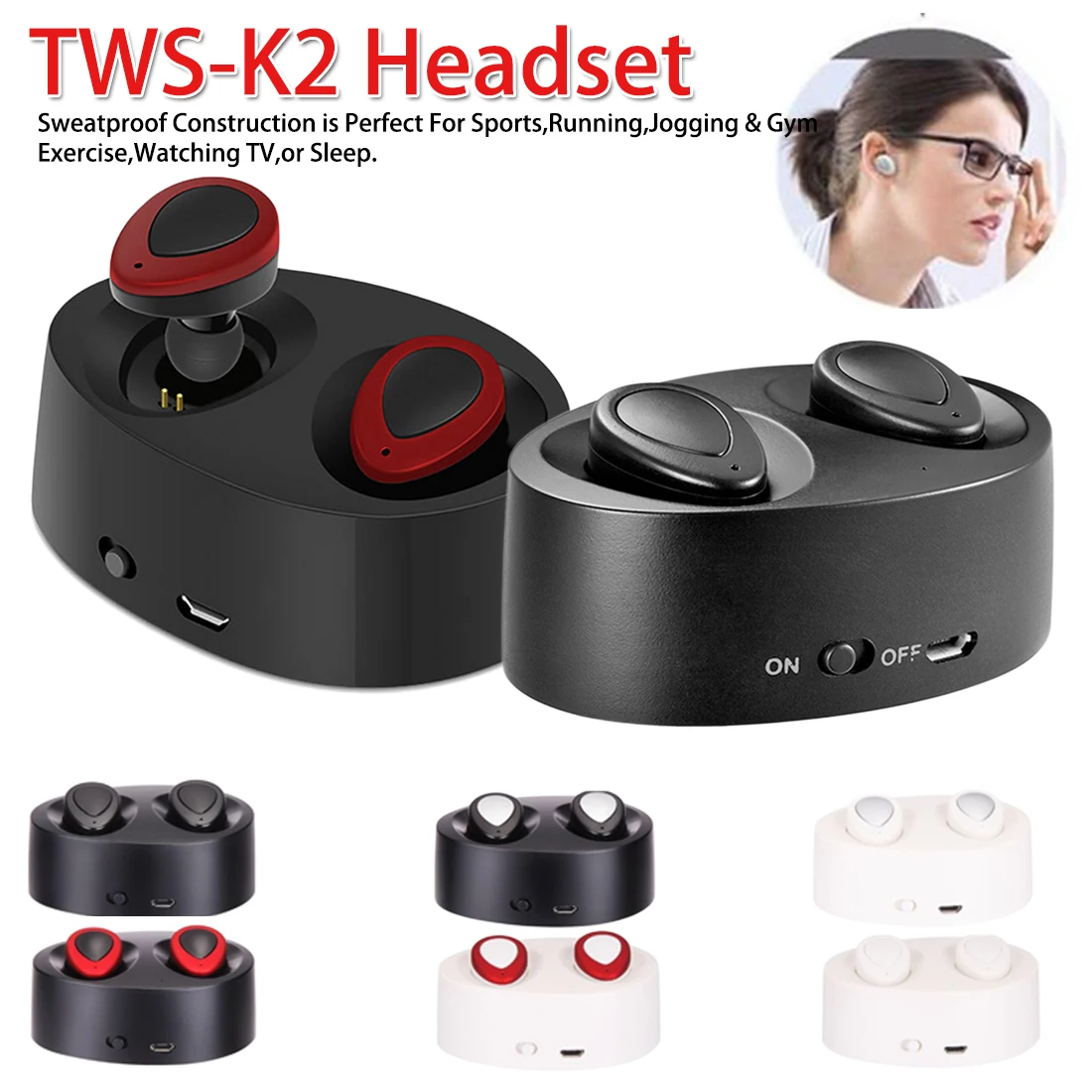 Мини TWS стерео музыка Bluetooth Гарнитуры Hands-free с микрофоном зарядная коробка для телефонов
