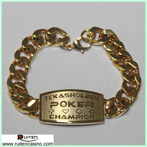 1PC Poker Bracelet TEXAS HOLD'EM POKER Metal Bracelet Plated Silver or