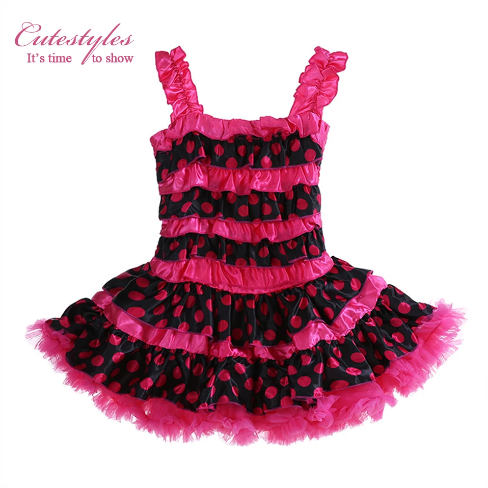 pink dress with black spots