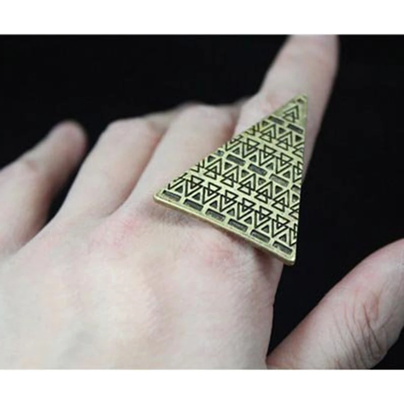

2016 Newest Fashion Exaggerated Personality Adjustable Size Rings Love Magic Triangle Opening Ring R118 R438