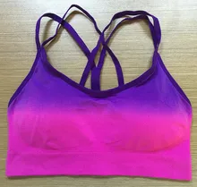 

Women's Fashionable Active Seamless Dip Dye Sports Bra Gym Underwear Strappy Bras With Removable Cup