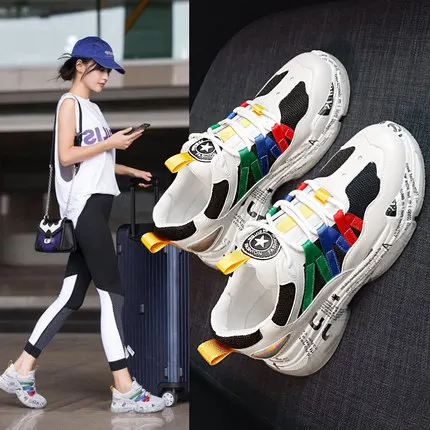 2 Coréenne Ins Ulzzang Chaussures 2018 Sauvage Harajuku 1 Version Blanc Course Nouvelle Sport De 88xOEq