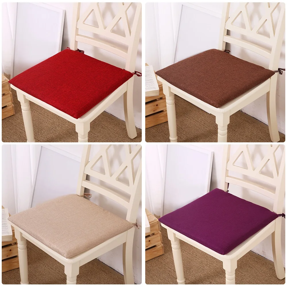 Home Office Decor Soft Square Chair Cushion Seat Pad Fixed ...