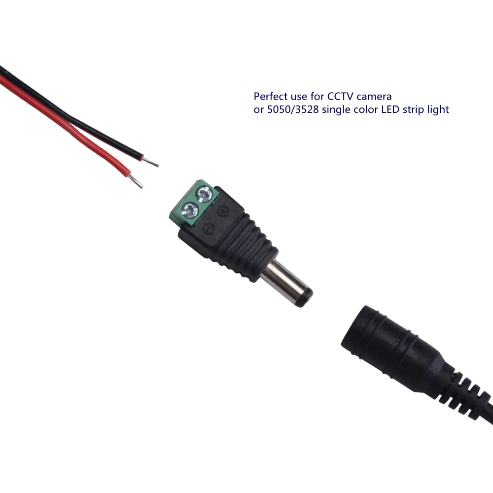 Женский штекер DC разъем питания обжимной клеммный блок переходник для 2pin 5050 3528 одноцветная Светодиодная лента CCTV камера провод