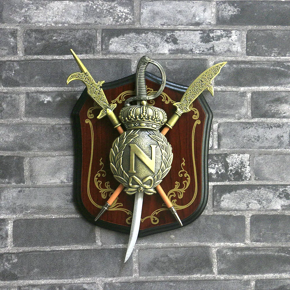 

Vintage Style Armor Sword hanging wall decoration ornaments 18*24CM American Wall Stick Pub or Coffe bar Wall Decor